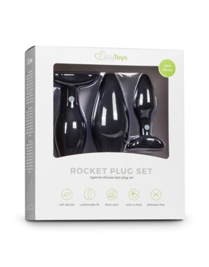 Kaiščių rinkinys „Black Silicone Buttplug“